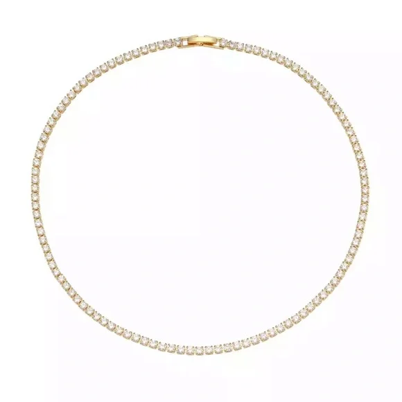 NEW 14K GOLD TENNIS CHAIN CHOKER NECKLACE, NICE NECKLACE, CUTE NECKLACE - Picture 6 of 6